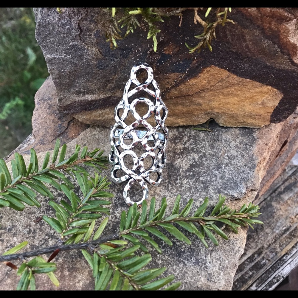 Silver boho sz 8 ring bohemian Turkish tribal new